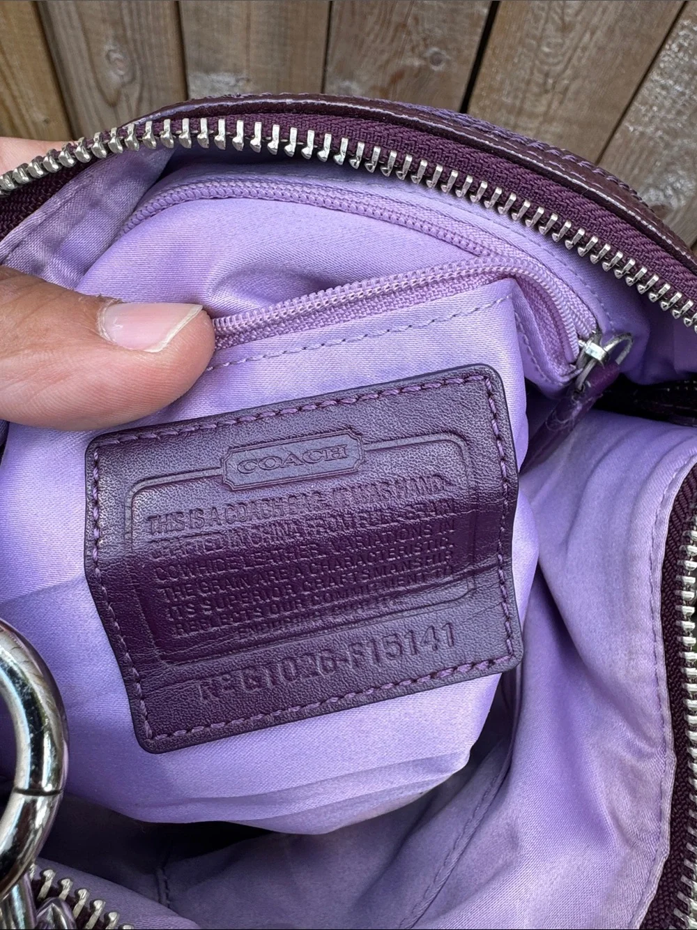 Coach Plum Leather Crossbody with Adjustable Strap